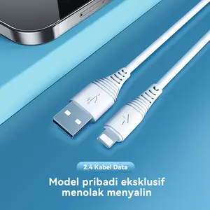 YLV Kabel Data & Charger USB to Type-C/USB to MIRCO/USB to Lightning 1 Meter Putih 5V/1.5A Support Transfer Data