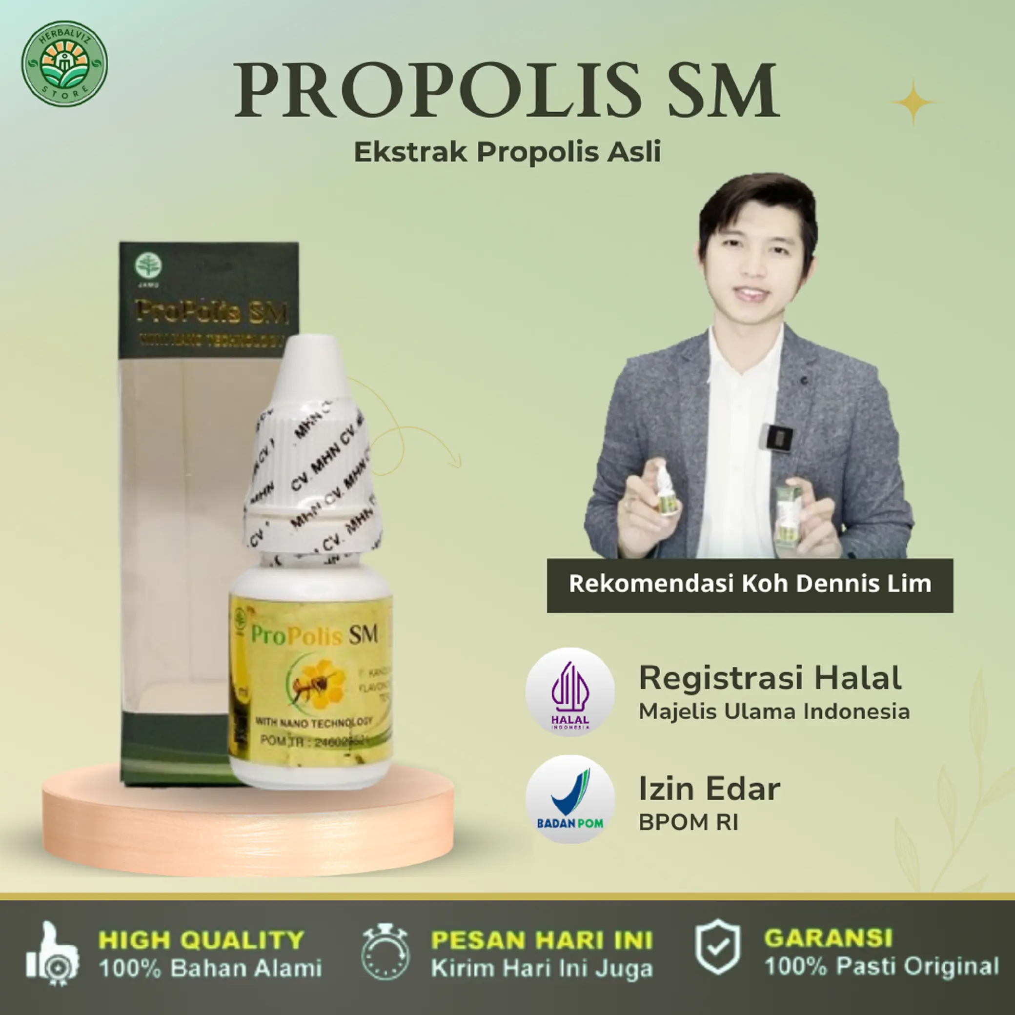 Propolis SM Untuk Mengatasi Telinga Kuping Congek Menahun, Telinga Berair, Gatal Bau Isi 6ml