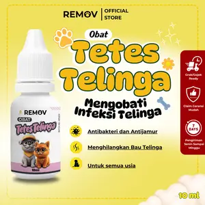 REMOV Obat Tetes Telinga Basmi Earmites dan Infeksi Kucing dan Anjing 10 ml