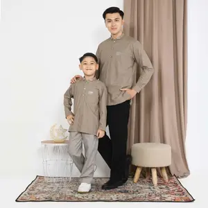 EXPRES Baju Koko Anak Laki-Laki 2-12th || Baju Koko Anak Dan Ayah Terbaru Adem Dan Nyaman, Anak N0 - Cokelat.6 (6-7tahun)