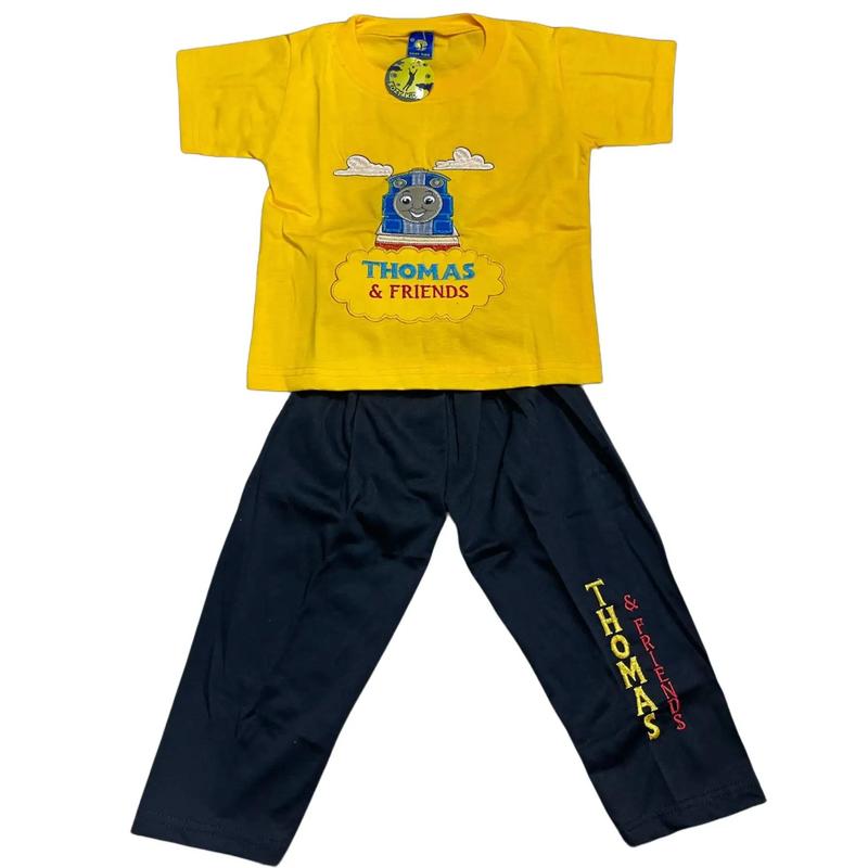 1 SET | Setelan anak Laki-laki Lengan Pendek Celana Panjang Motif Random - CP 0