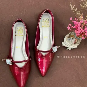 29. Sepatu glosy Ratu Scarpa Tumit 2,5cm. 4 warna size 36-41. anti slip anti licin