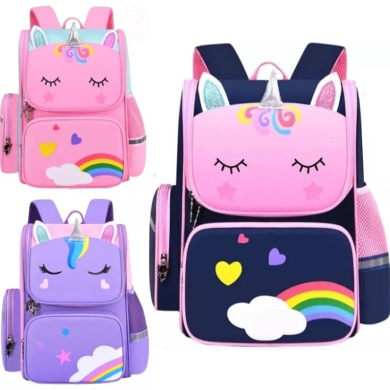 Tas Sekolah Anak Perempuan/ Tas Sekolah Anak TK dan SD/ Tas Anak Cewek/ Tas Sekolah Anak Viral/ Tas Unicorn/ Tas Sekolah Anak Perempuan Unicorn Terbaru Cantik/ Free Botol Minum Kaca Ransel 4