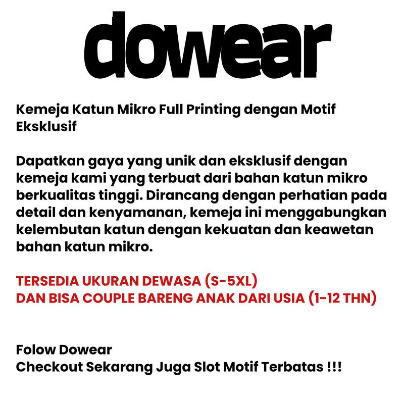 BAJU KEMEJA KEKINIAN PRIA WANITA DOWEAR MOTIF 340 DAUN COKLAT 4