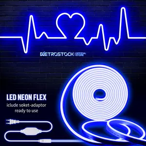 Lampu LED Neon Flex 220V - Lampu list neon selang strip estetik cafe studio taman pagar rumah kantor toko etalase lampu hias kamar tidur tempel dinding natal ramadhan - Metrostock