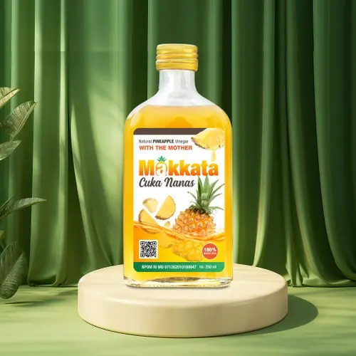 MAKKATA Cuka Nanas Makkata Organic Pineapple Cider Vinegar With The Mother Bebas Gula Kemasan Botol 250 ml Masakan 0