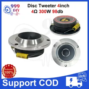 999DIY Speaker Tweeter 4 inci 4Ω 300W 98dB dengan Kapasitor Tweeter 300 Watt Horn untuk Sistem Audio Mobil DIY