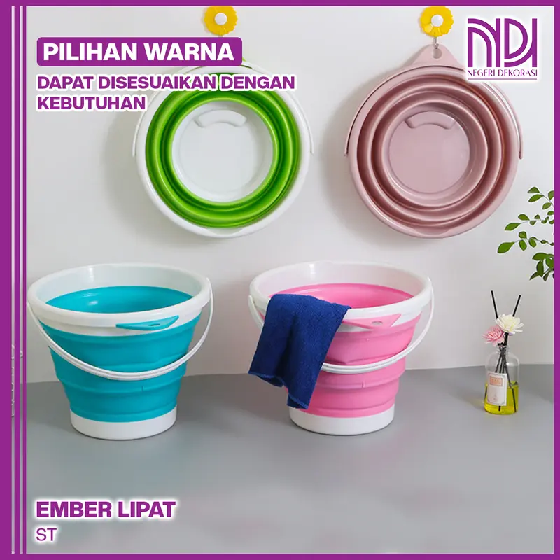 COD NEGERI DEKORASI Ember Lipat Portable 3L 5L 10L Multifungsi 6