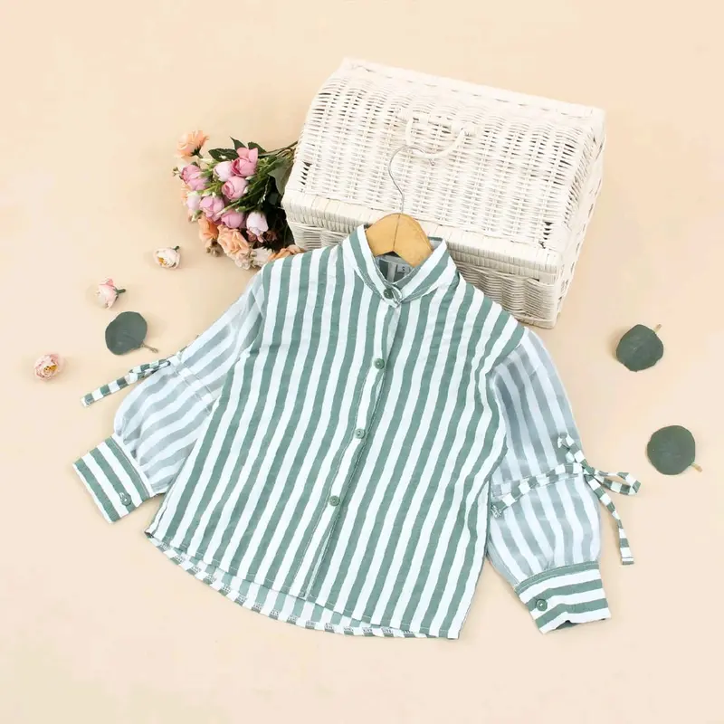 3-12 TAHUN KEMEJA ANAK OVERSIZE ORGANZA KEMEJA ANAK MOTIF SALUR Fashion 2