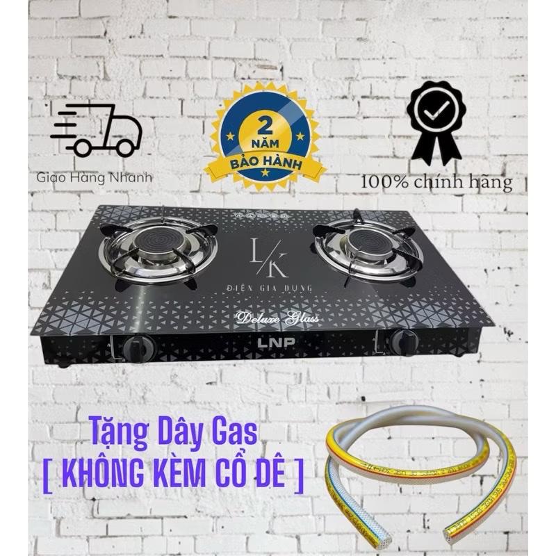 BẾP GA ĐÔI KÍNH HỒNG NGOẠI LNP 04 [ CARO ] - TẶNG DÂY GAS