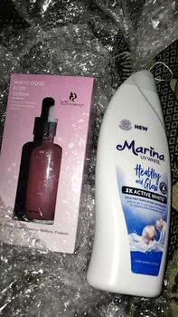 Product Review of PAKET MENCERAHKAN BADAN MARINA UV WHITE HEALTHY AND GLOW DAN HOUSE OF BEAUTY WHITE DOSE BODY SERUM 50 ML NEW YOUTH SKIN REVOLUTION Lotion Tubuh Pencerah from H**n 2