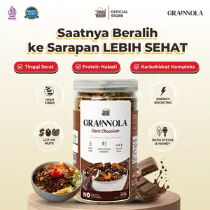 Timur Tengah Grainnola Dark Chocolate 500 gr Granola Sarapan Sehat Kaya Serat Sereal Praktis Camilan Rendah Kalori Vanilla Honey, Blueberry, Mango Yogurt, Cheese and Cream, Milky Milk