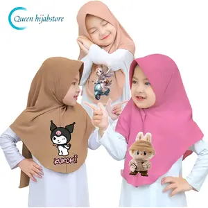 Hijab Bergo Hamidah karakter Jersey Premium usia 2sampai8 thn/Kerudung hamidah anak lucu berkarakter