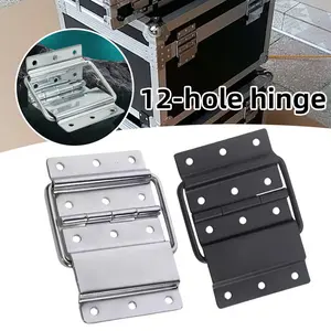 1pc Engsel besar Sedang Box Flightcase 12 lubang Engsel Hardcase Besar Hitam / Perak -11.6*7cm