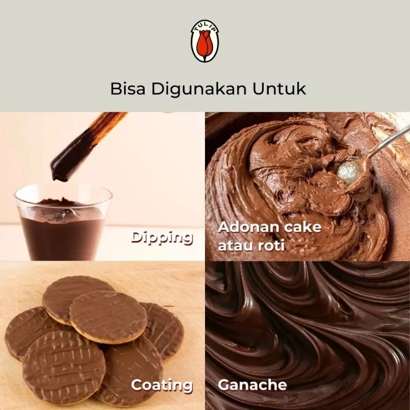 Tulip Premium Dark Chocolate Compound / Dark Coklat / DCC 225gr 1