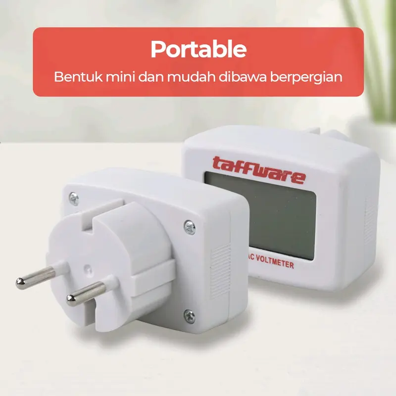 Taffware Voltmeter Digital AC EU Plug 110-300V / Alat Pengukur Listrik - DM55-1 3