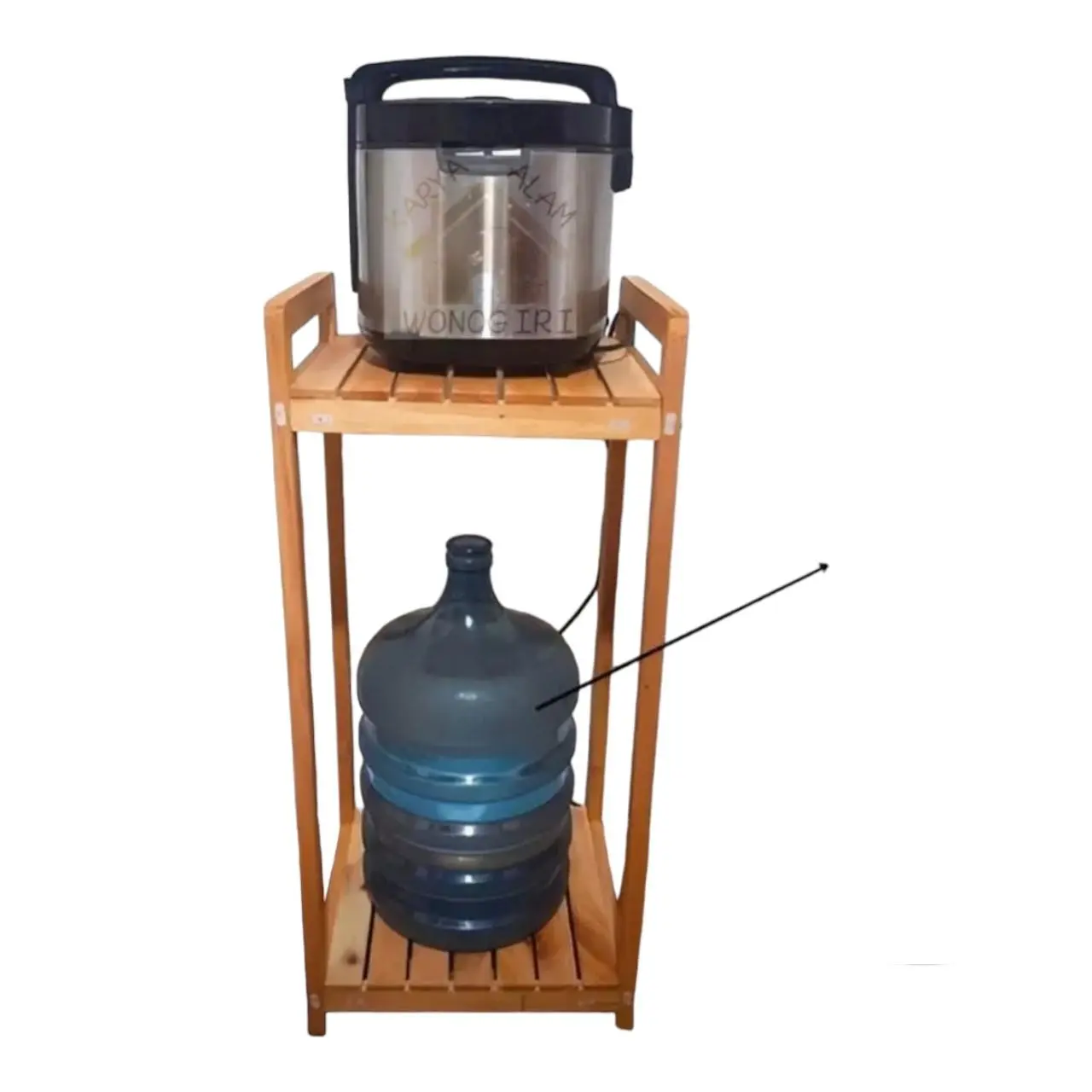 Rak Galon Kayu Mahoni Anti Rayap - Meja Magicom Praktis 80x36x36cm