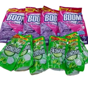 4 deterjen boom 5000 + 6pcs sabun ekonomi pencuci piring