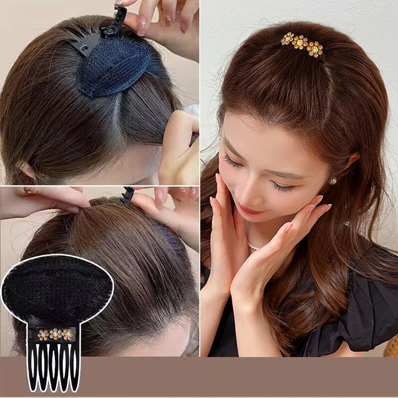 Product Introduction of Girls and Girls Fluffy Sponge Mat Hair Styling Sponge Mat Forehead Clip Princess Rhinestone Flower 2