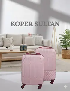 (506.2) Koper Kabin & Bagasi Sultan Pink Red Wine  18, 20,  Inch | Anti Pecah 4 Roda 360 Derajat Smart Lock