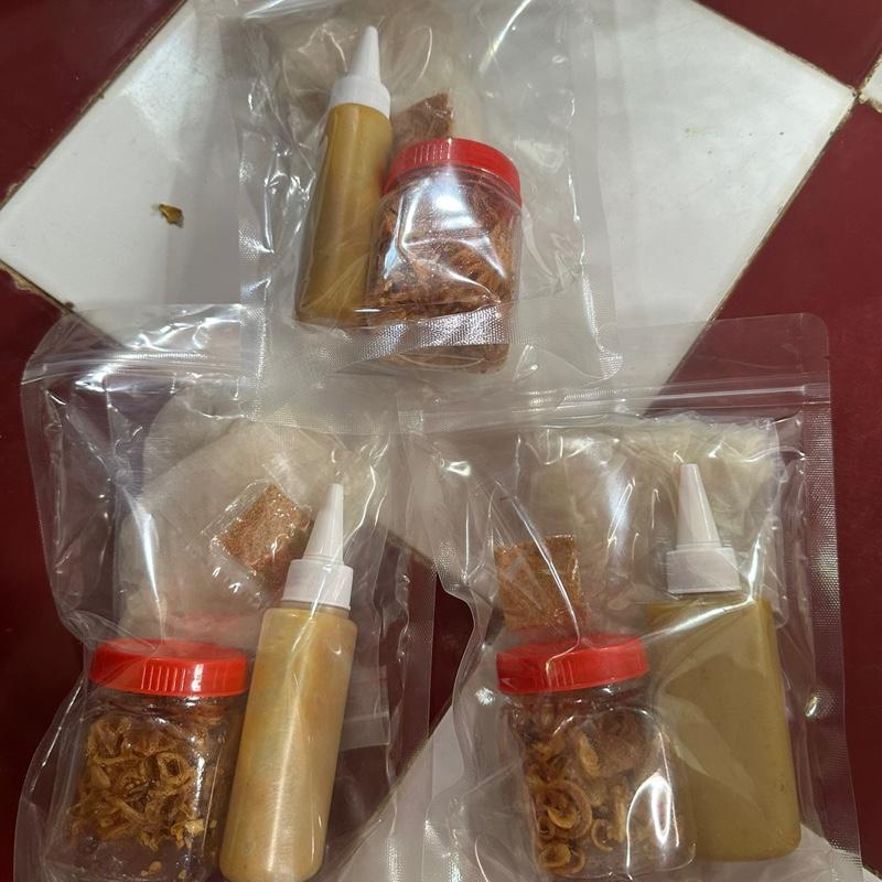 3 gói bánh tráng rìa phơi sương chấm sốt muối béo