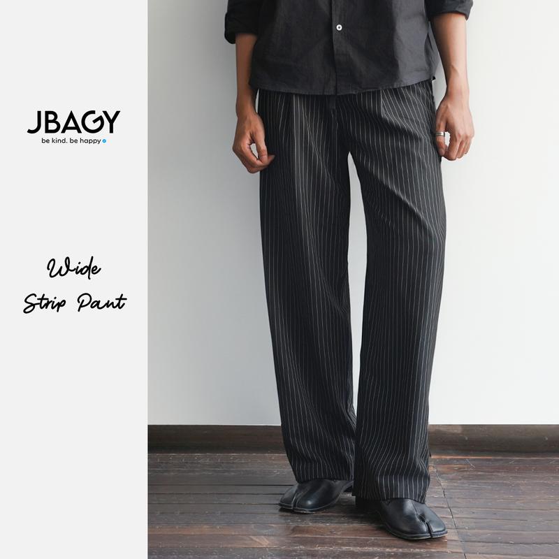 New Arrival | Quần ống rộng nam JBAGY kẻ sọc cạp chun vải Lụa cao cấp - JD0104