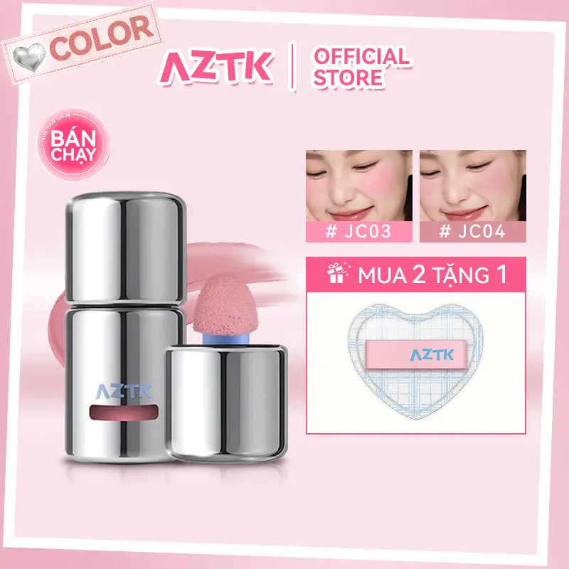 【AZTK LIQUID BLUSH】AZTK Má Hồng Kem Dạng Lỏng Tự Nhiên Lâu Trôi Không Thấm Nước 5ml