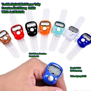 Tasbih Digital Mini Finger Tally Counter Alat Hitung  Dzikir Wirid Jari Elektrik Warna Random Sesuai Stok Muslim