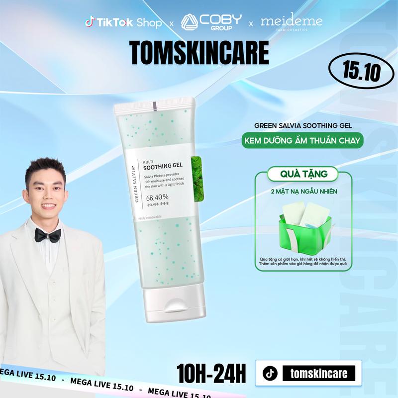 Gel Làm Dịu Phục Hồi Cấp Tốc Cho Da Nhạy Cảm - MEIDEME Green Salvia Multi Soothing Gel 70ml (Tặng 2 Mask Ngẫu Nhiên)