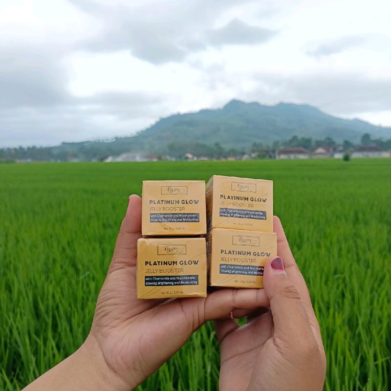 Byzoe Glowing Booster Platinum Glow jelly booster mencerahkan mengencangkan wajah Memutihkan Pelembab Pencerah Hitam Perawatan 4