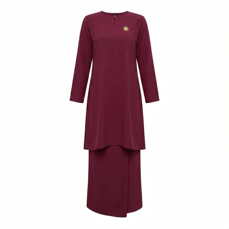 Setelan Kurung Melayu Aluna Polos  Baju Kurung Malay Polos SetRok Tunik