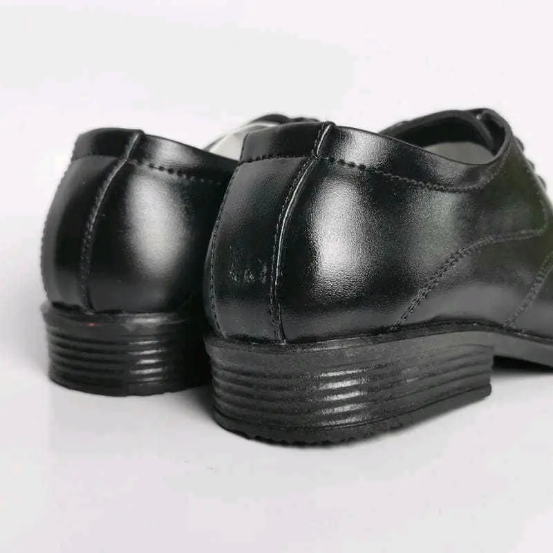Sepatu Pantofel Pria Tali Sepatu Kerja Kantor Cowok  Shoes Pantofel sekolah Full  Hitam Terlaris Coklat Black 3