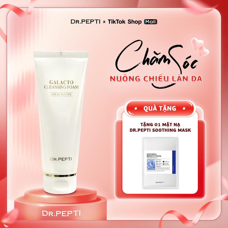 [Mua 1 Tặng 1] Sữa Rửa Mặt Dr.Pepti Dịu Nhẹ Chiết Xuất Cám Gạo Dành Cho Da Mụn, Da Khô, Da Nhạy Cảm 110ml Tặng 01 Mặt Nạ Dr.PEPTI Soothing Mask