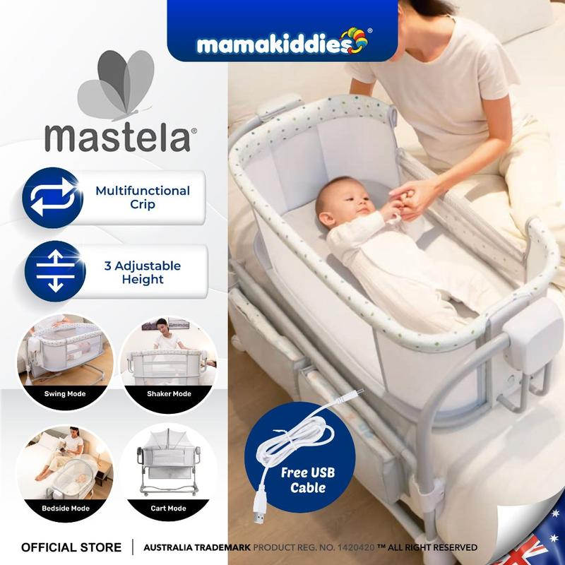 Mastela Deluxe 3 in 1 Bassinet Multifunctional Cradle Swing Baby Bed Bedside Baby Cot Baby Crib Katil Bayi with Net