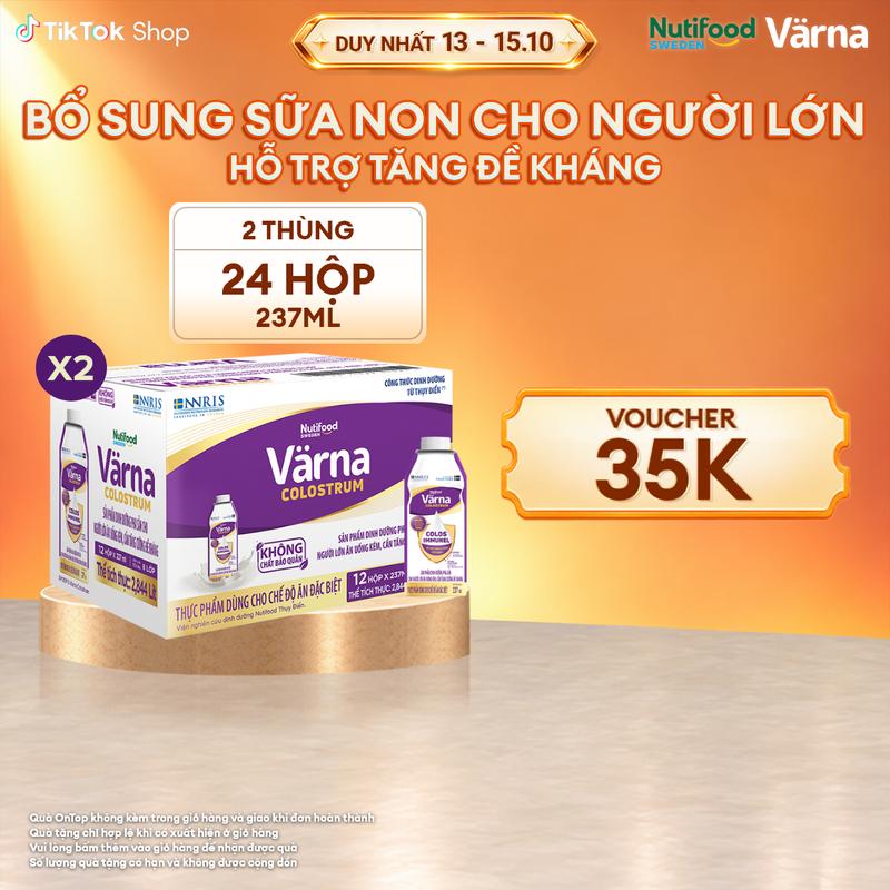 [Combo Đề Kháng 2] - Combo 2 thùng 12 Sữa Bột Pha Sẵn Varna Colostrum - Bổ Sung Sữa Non Hỗ Trợ Tăng Đề Kháng Nhanh (24 hộp x 237ml)