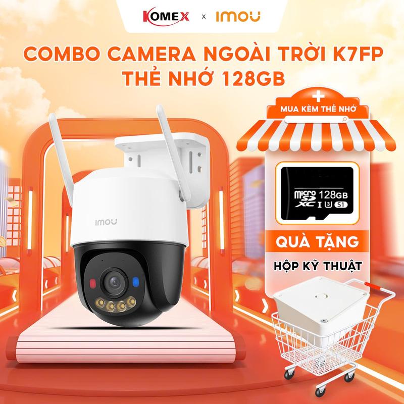   Combo bán chạy  Camera dùng sim 4G & wifi Imou Cruiser SC K7FP & Thẻ nhớ 128G  Tặng hộp vuông  Xoay 360 độ Còi hú đèn nháy xanh đỏ - Imou Komex Store 
