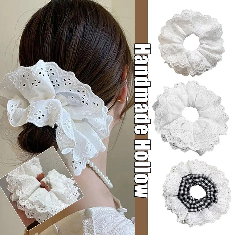 Scrunchies Ren Kiểu Pháp, Thời Trang Ins, Phụ Kiện Tóc, Dây Buộc Tóc, U1E7