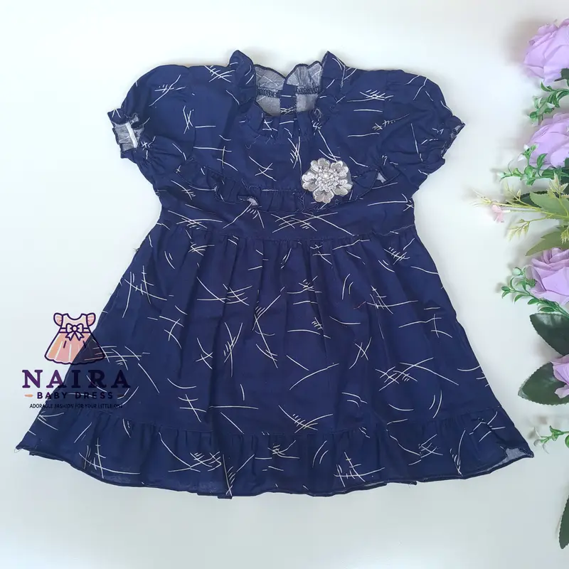 (P-057) Baju Bayi Perempuan 0-6 bulan newborn / Dress bayi perempuan newborn Planet Kidz Motif Bunga Abstrak 1