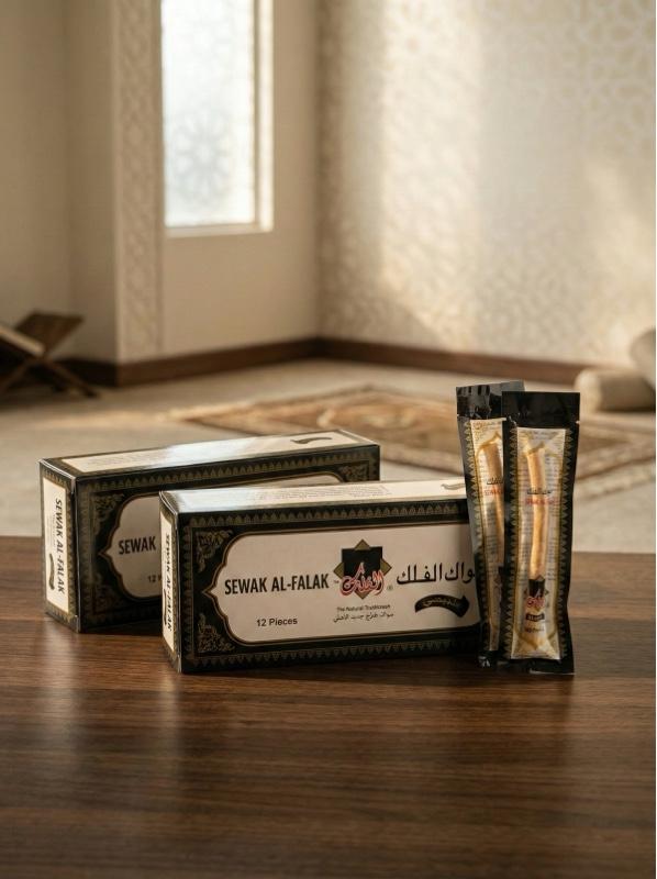 Siwak / Miswak Al-Falak 12 Pcs ( 1 Lusin ) - Sikat Gigi Sunnah tanpa bahan kimia - Alami - Persediaan jangka panjang