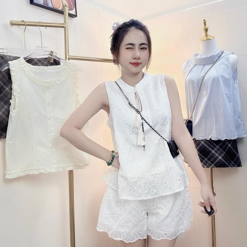 Set ren hoa xịn 2 lớp cổ tàu siêu phẩm buộc dây cổ 0