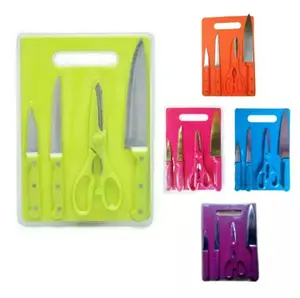 PISAU SET GUNTING TALENAN 5 in 1 PACKING PRESS Plastik Dapur Stainless