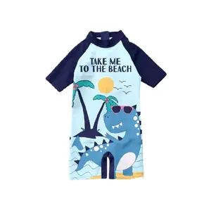 Baju Renang Anak Lucu Karakter Dinosaurus 1 sampai 12 Tahun Lengan Pendek untuk Pantai
