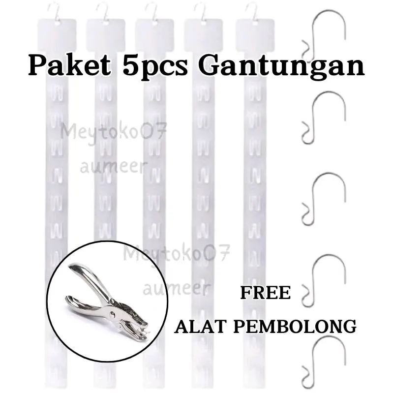 FREE ALAT PEMBOLONG Paket 5pcs Gantungan Snack Ciki Warung Gantungan Strip Serbaguna Plastik 1