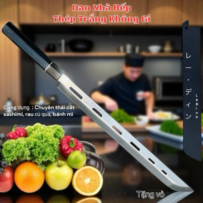 Dao Lạng Thịt Sashimi gần 60CM Nâng Cấp 2025 - Tặng Vỏ - Thép Trắng Không Gỉ Chuyên Thái Cắt Sashimi Rau Củ Quả Bánh Mì Chất Liệu Thép Không Gỉ Ferritic Chống Gỉ Sét Hiệu Quả