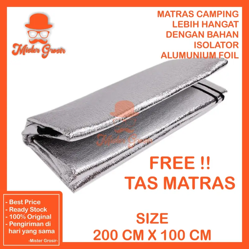 Matras Foil 200x100 Matras Camping Bahan Alumunium Lebih Hangat Suhu Stabil Tikar Camping 1