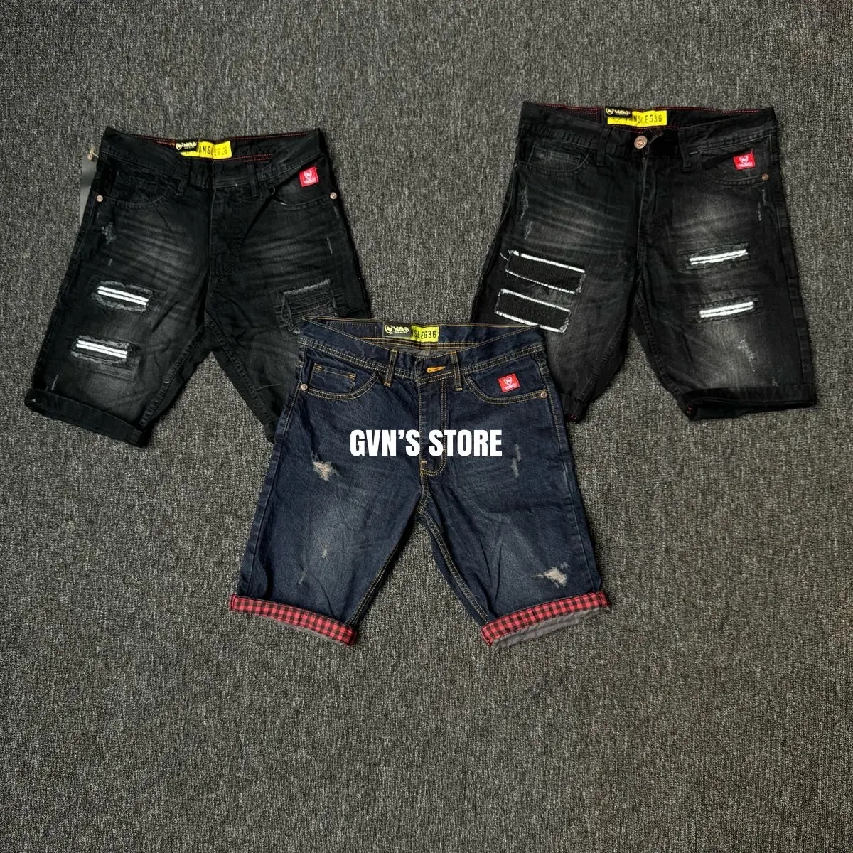 Celana Pendek Sobek Black Viper Denim Jeans Tebal Panjang Pria - Slim Fit Street - Lembut denim outfit