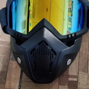 Kacamata Google Mask 2in 1 Set Motor Paintball Trail Cross Anti Debu Polusi Bollfo Helm Motorcyle Sepeda