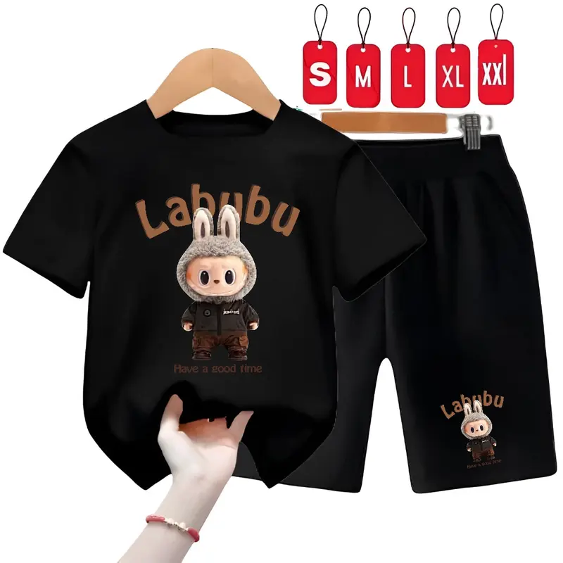 SETEALAN ANAK ANAK LABUBU 2 SAMPAI 10 TAHUN/SET ANAK LABUBU HAVE A GOOD TIME TERBARU Anak-Anak 4