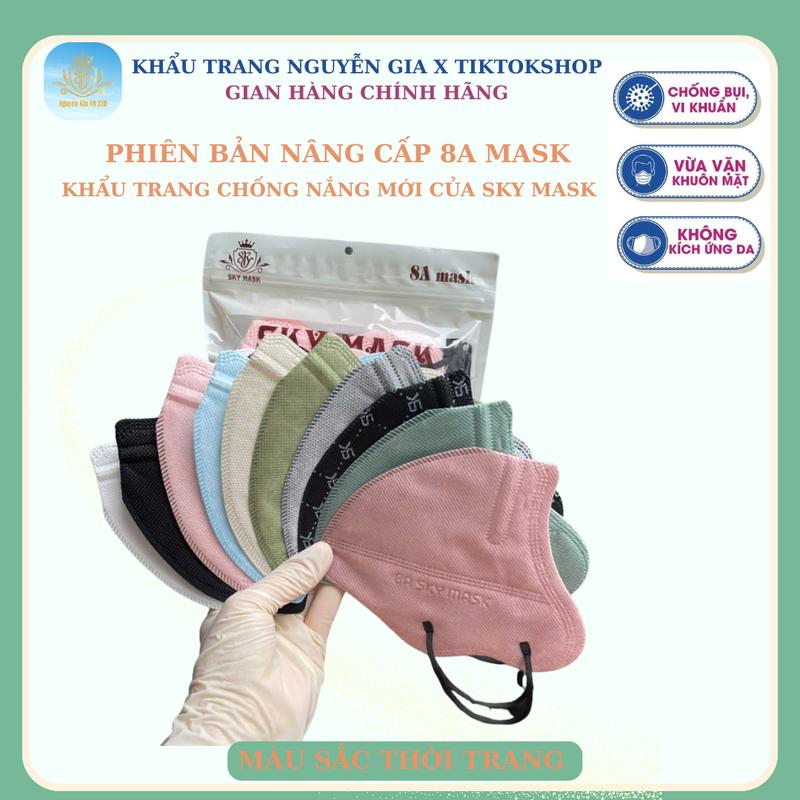 Khẩu trang 8A mask chống nắng kháng khuẩn form to che kín mặt
