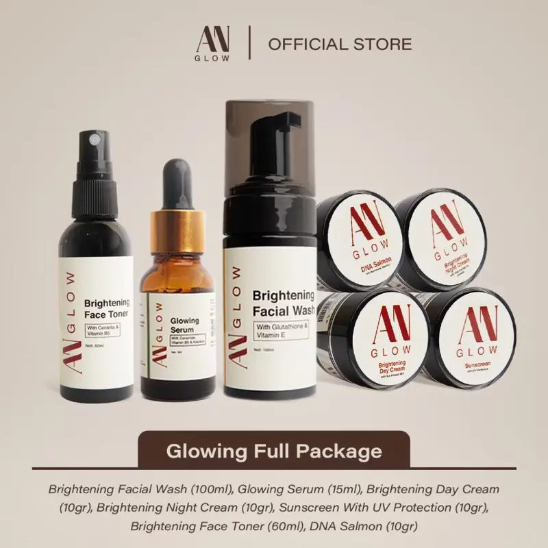 AN Glow - Paket Glowing Set Full Package, Paket Lengkap Brightening Perfect Glowing & Whitening